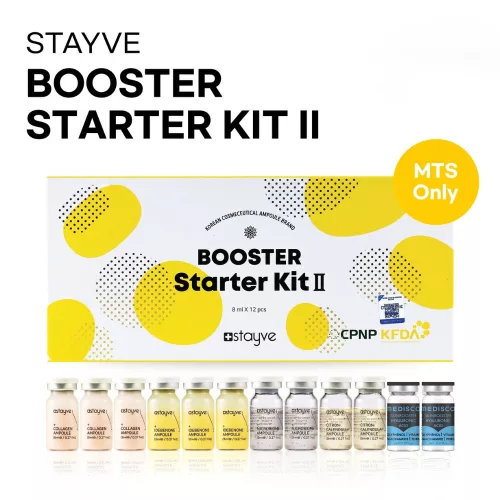 Stayve Booster Starter Kit II. – Professzionális koreai mezoterápiás ampulla válogatás 12 darabos kiszerelésben: koncentrált őssejtes, hialuronos, kollagénes hatóanyagok mikrotűs kezelésekhez