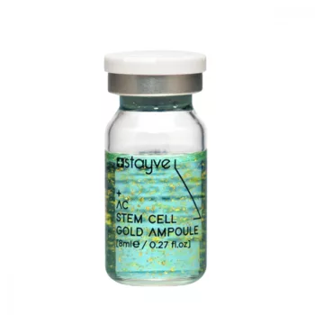 Stayve AC Stem Cell Gold mezoterápiás ampulla (8ml): professzionális őssejtes szérum aranyrészecskékkel aknés bőrre, mikrotűs kezelésekhez (Dermapen).