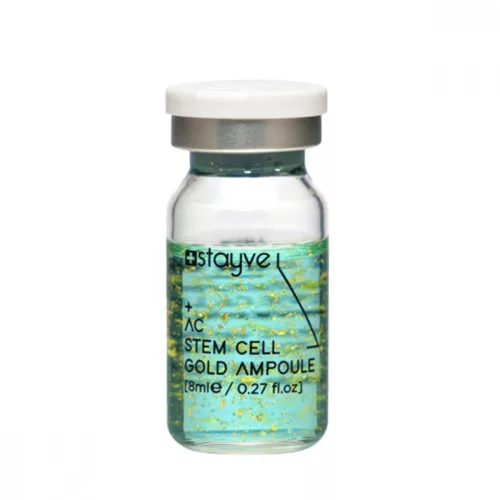 Stayve AC Stem Cell Gold mezoterápiás ampulla (8ml): professzionális őssejtes szérum aranyrészecskékkel aknés bőrre, mikrotűs kezelésekhez (Dermapen).
