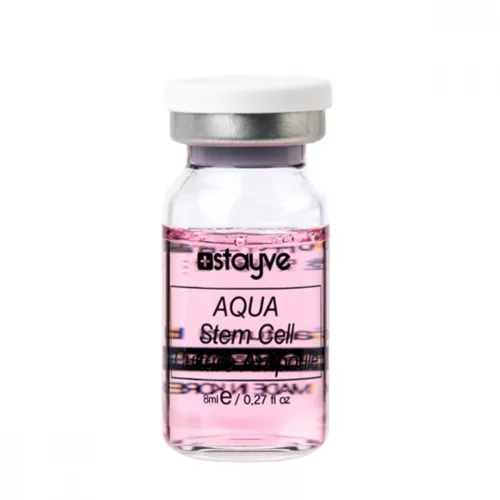 Stayve Aqua Stem Cell Culture mezoterápiás ampulla (8ml): professzionális növényi őssejtes hidratáló szérum dehidratált bőrre, mikrotűs kezelésekhez (Dermapen).