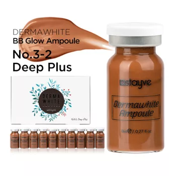 Stayve BB Glow No.3-2 Deep Plus mezoterápiás ampulla szett (10x8ml): professzionális bőrtónus-egységesítő és mélyítő szérum sötét bőrhöz, mikrotűs kezelésekhez (Dermapen).