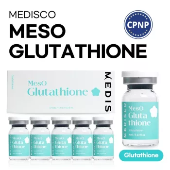 Medisco Meso Glutathione mezoterápiás ampulla szett (5x4ml): professzionális antioxidáns és világosító szérum hiperpigmentáció ellen, mikrotűs kezelésekhez (Dermapen).
