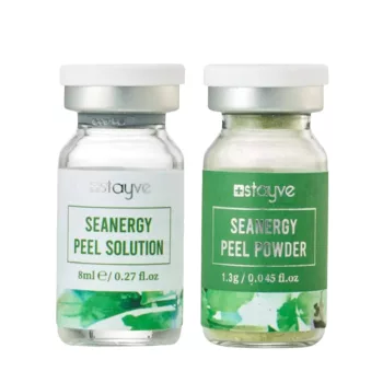 Stayve Seanergy Peel professzionális hámlasztó ampulla: 1 db Peel Powder (por) és 1 db Peel Solution (oldat) a természetes bőrmegújításhoz és textúra-javításhoz.